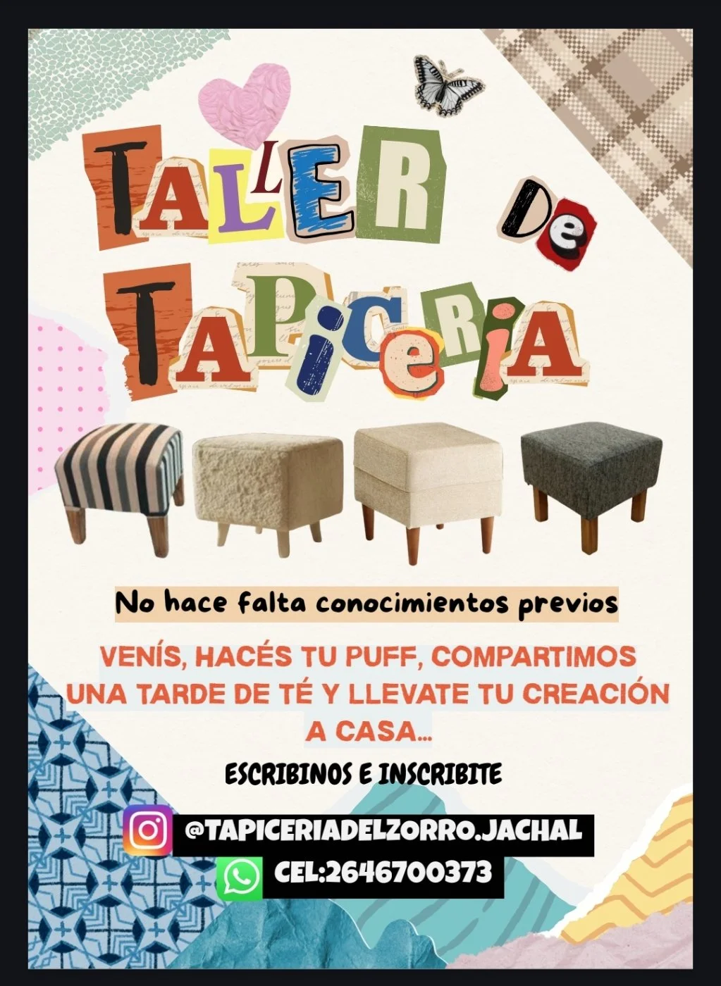 Curso Taller de Tapizado de Puff