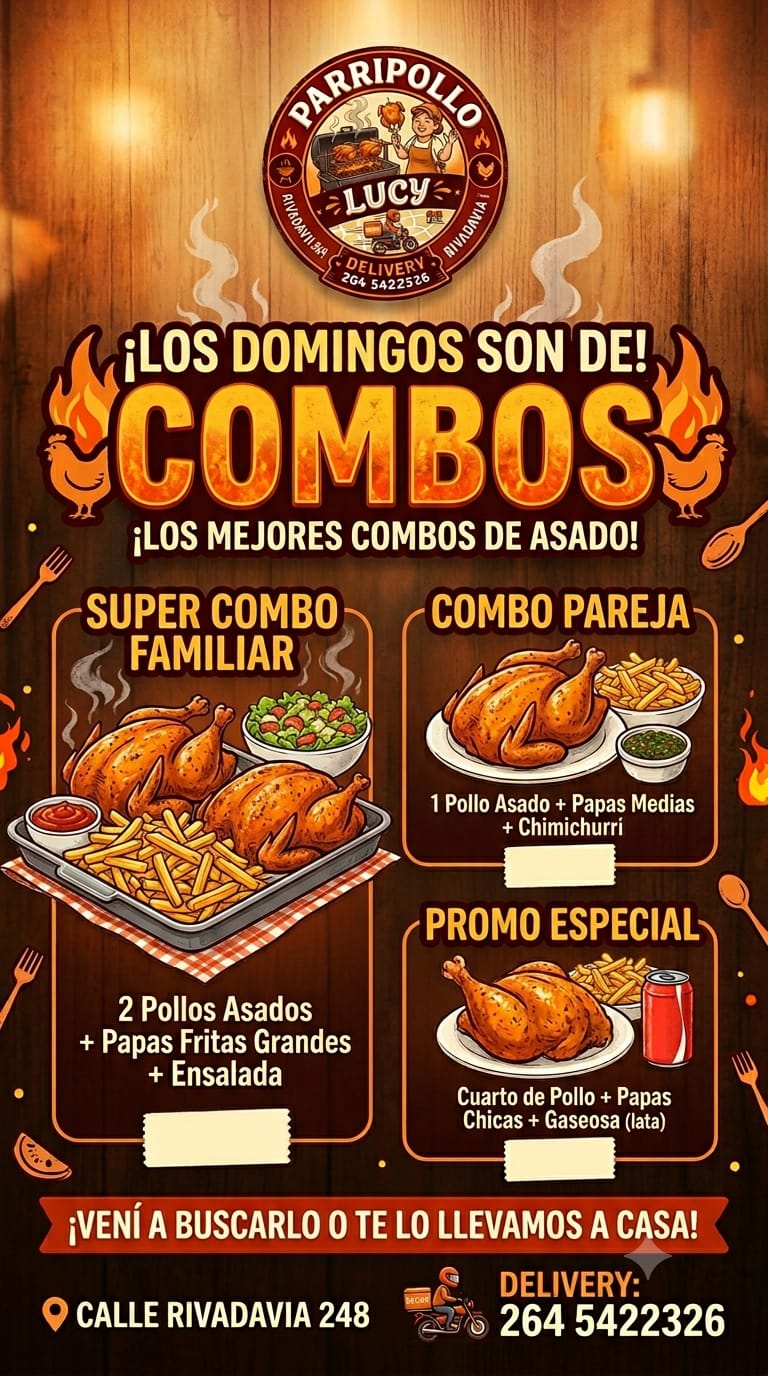 Combo pollo al horno
